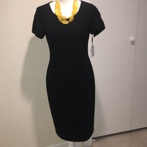 Calvin Klein Tulip Sleeve Black Sheath Dress